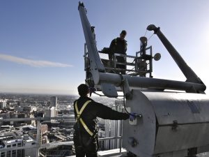 Commercial window cleaning cradle.